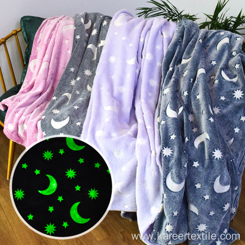 Glow in the Dark Luminous Custom Flannel Blanket
